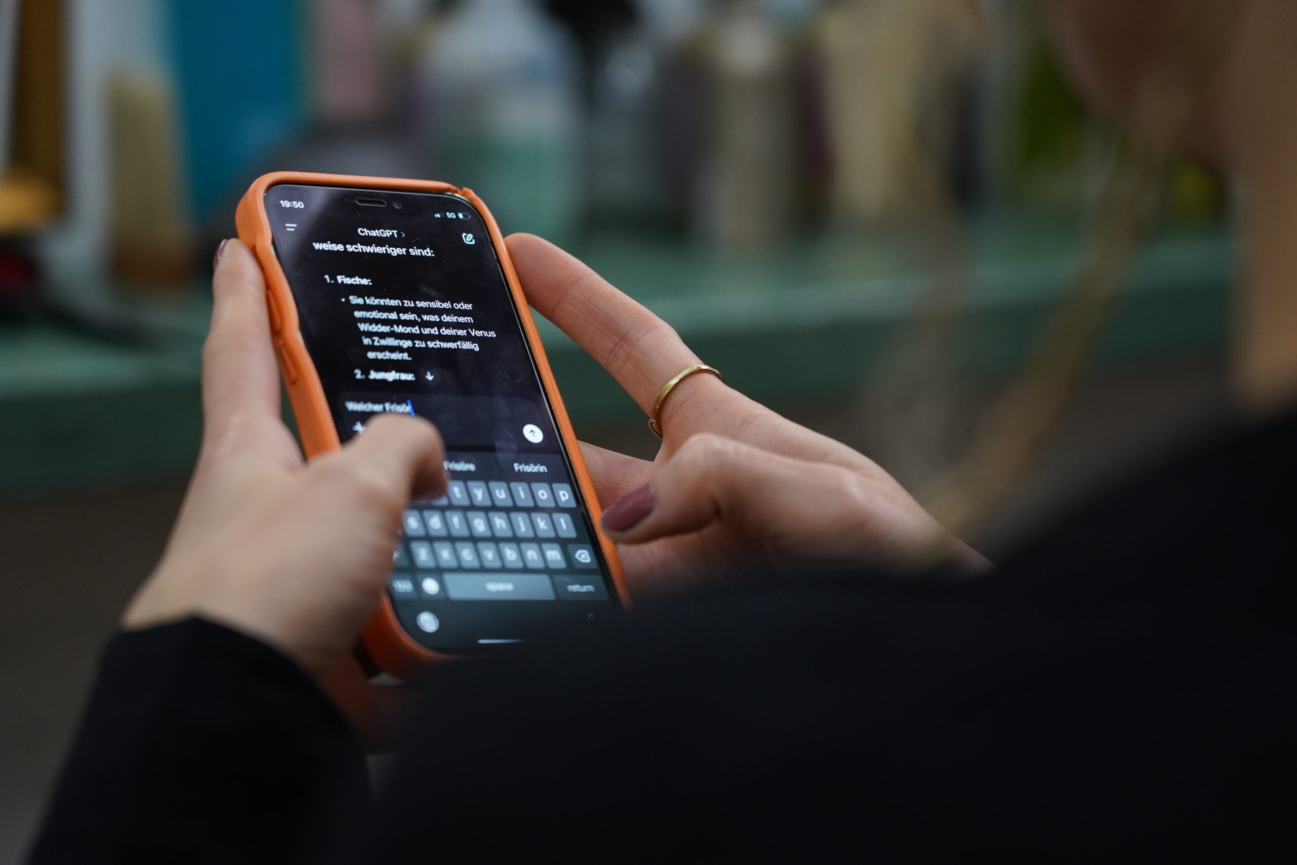 Typing on phone
